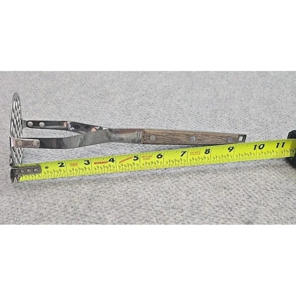 Vintage Royalton Stainless Potato Masher Wood Handle Japan 10 Inches
